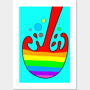 Rainbow splash Posters and Art